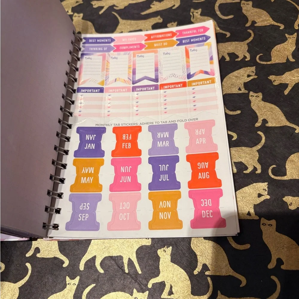 Yearly planner with stickers
